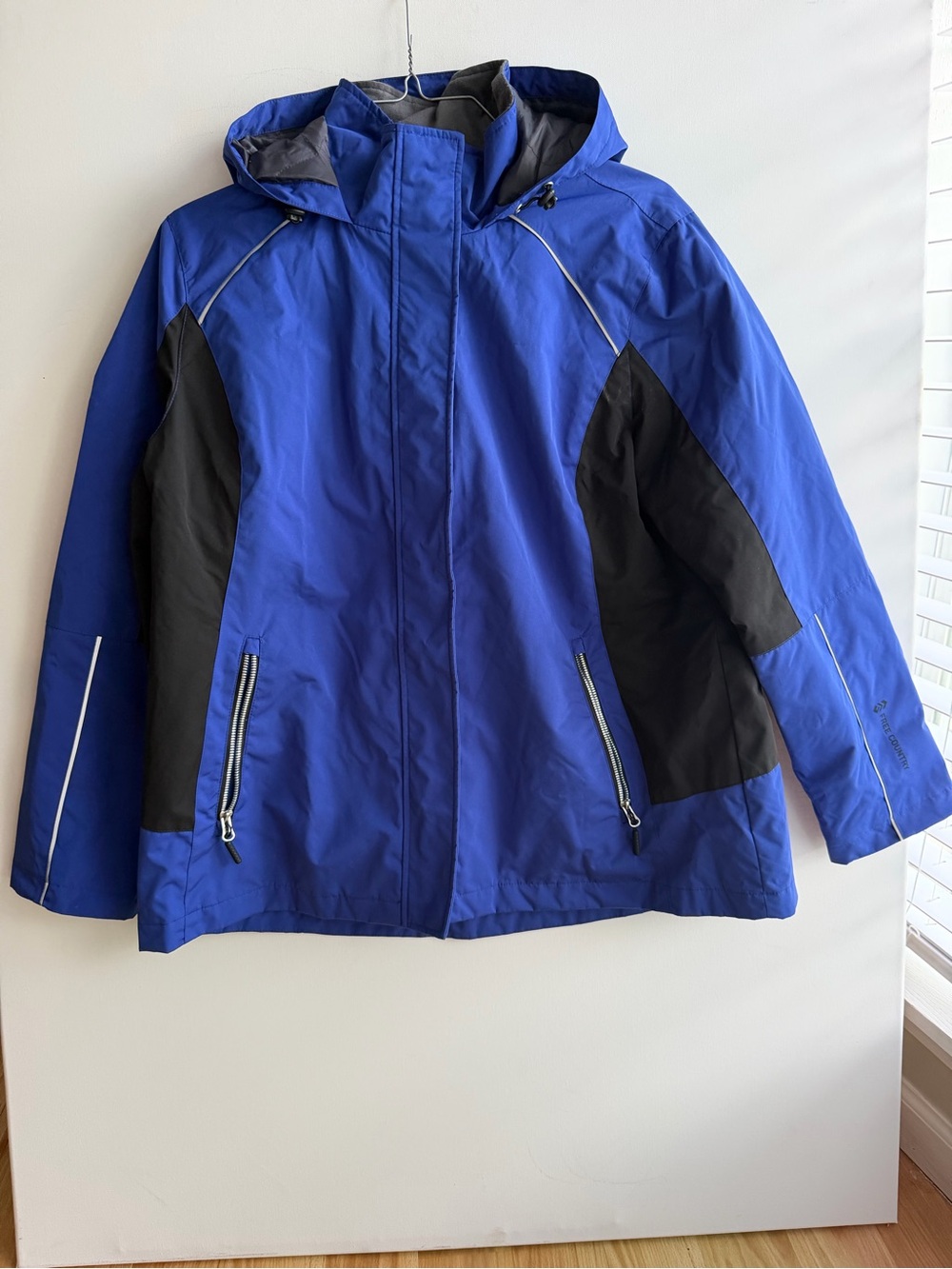 Free Country Radiance Women’s XL Jacket Twilight Blue Black Hooded Insulated 056